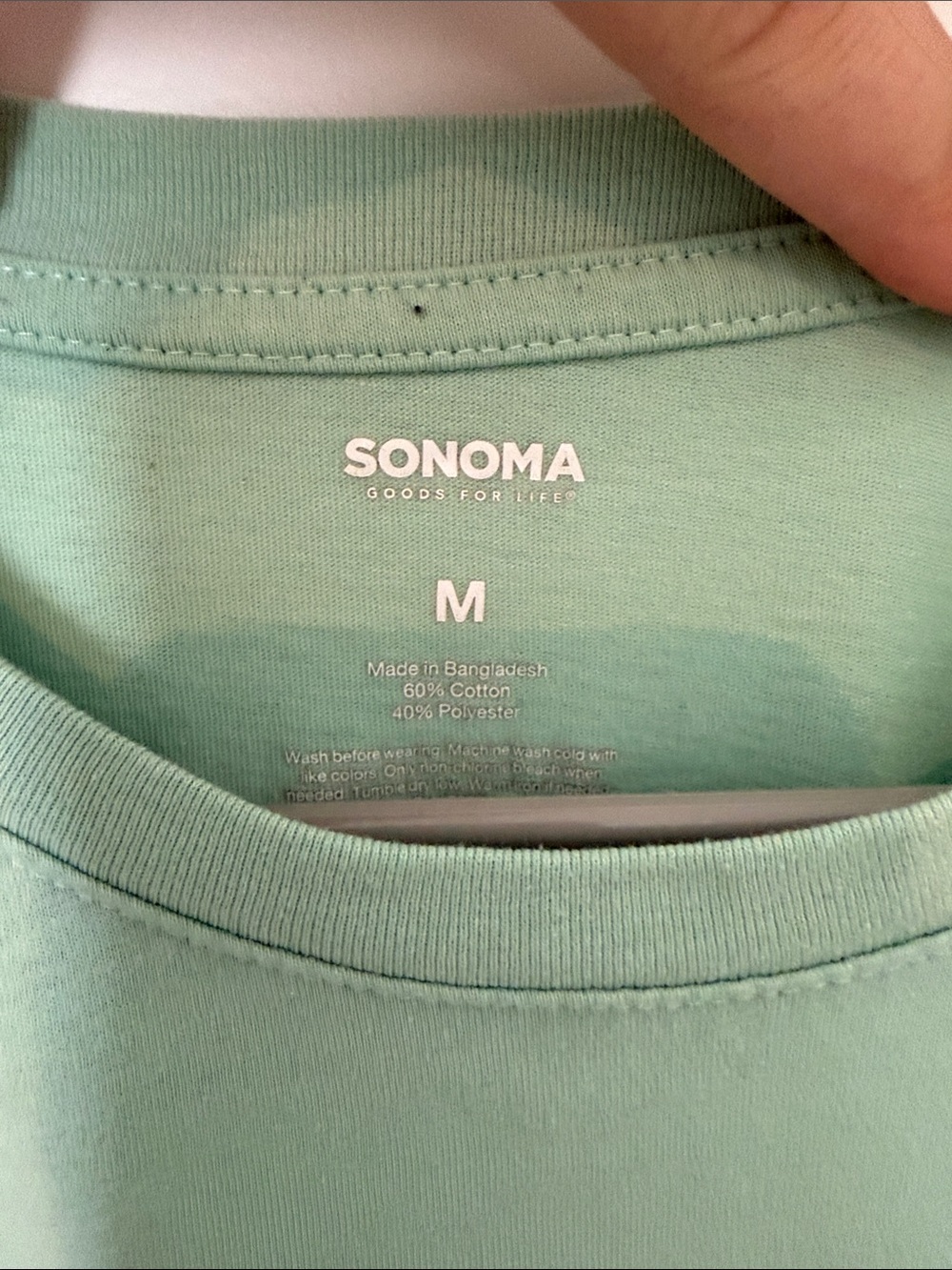 Sonoma Men's Crewneck T-Shirt - Mint Green - Picture 2 of 3